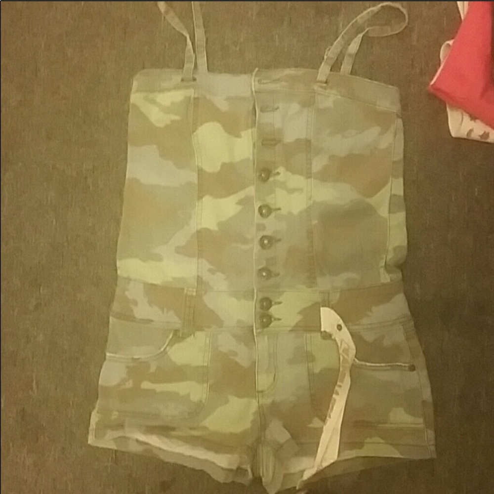 Camouflage Romper/Coverall Shorts